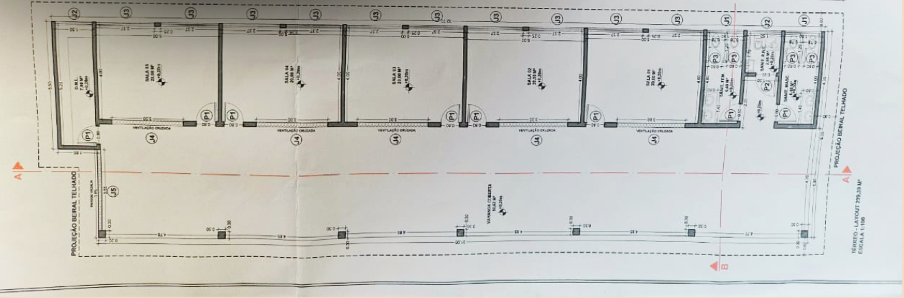 Planta arquitetônica do projeto de expansão da Escola Florescer